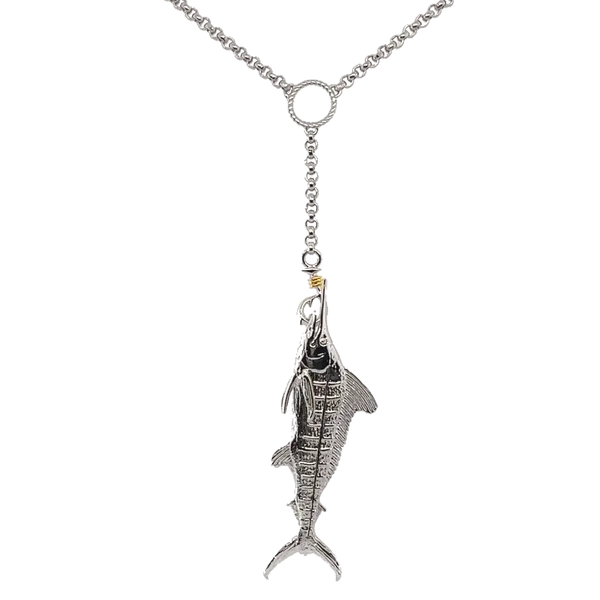 Nau-T-Girl White Marlin Ladies Lariat Necklace Classic Creations In Diamonds & Gold Venice, FL
