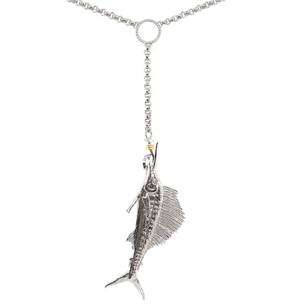 Nau-T-Girl Sailfish Ladies Lariat Necklace Classic Creations In Diamonds & Gold Venice, FL