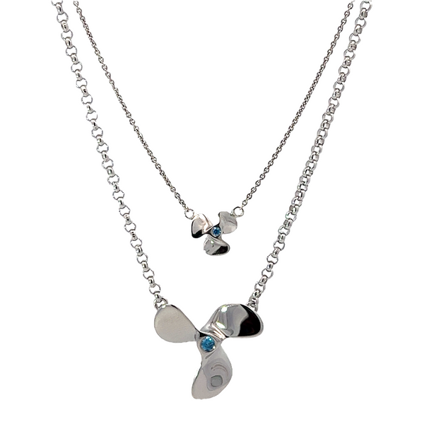 Nau-T-Girl Propeller Necklace Mini Image 2 Classic Creations In Diamonds & Gold Venice, FL