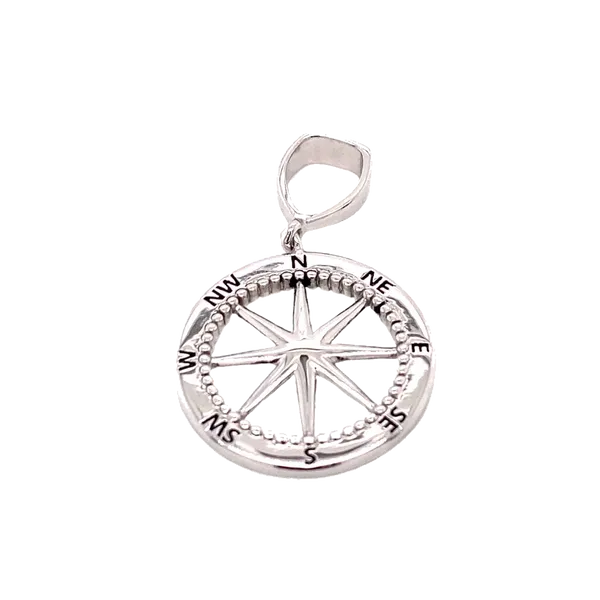 Nau-T-Girl Men's Compass Pendant Classic Creations In Diamonds & Gold Venice, FL