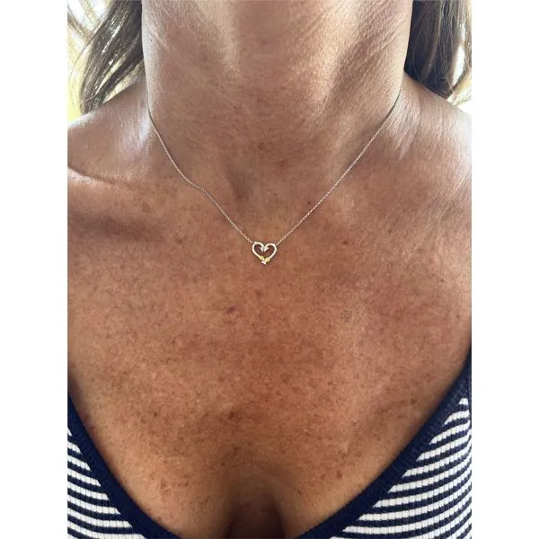 Nau-T-Girl Hook Heart Necklace Mini Image 2 Classic Creations In Diamonds & Gold Venice, FL