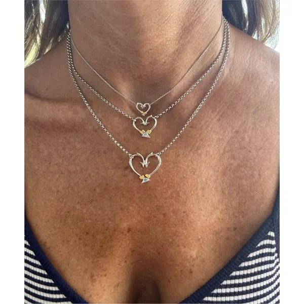 Nau-T-Girl Hook Heart Necklace Mini Image 3 Classic Creations In Diamonds & Gold Venice, FL