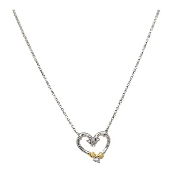 Nau-T-Girl Hook Heart Necklace Mini Classic Creations In Diamonds & Gold Venice, FL