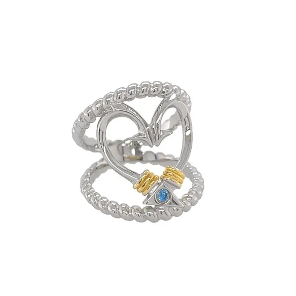 Nau-T-Girl Hook Heart Double Rope Ring Classic Creations In Diamonds & Gold Venice, FL