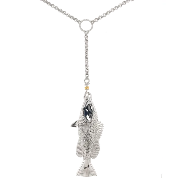 Nau-T-Girl Grouper Ladies Lariat Necklace Classic Creations In Diamonds & Gold Venice, FL