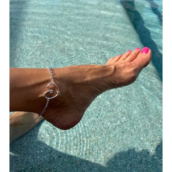 Nau-T-Girl Hook Heart Anklet Large Image 2 Classic Creations In Diamonds & Gold Venice, FL