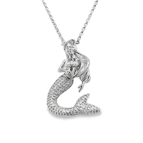 Nau-T-Girl Mermaid Necklace Large Sterling Silver Classic Creations In Diamonds & Gold Venice, FL