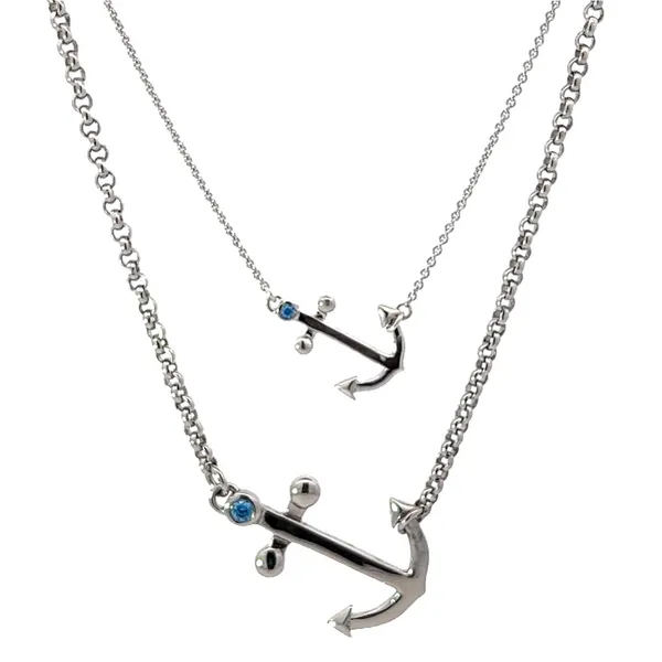 Nau-T-Girl Anchor Necklace Mini Image 2 Classic Creations In Diamonds & Gold Venice, FL