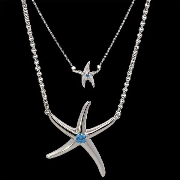 Nau-T-Girl Starfish Necklace Mini Image 2 Classic Creations In Diamonds & Gold Venice, FL