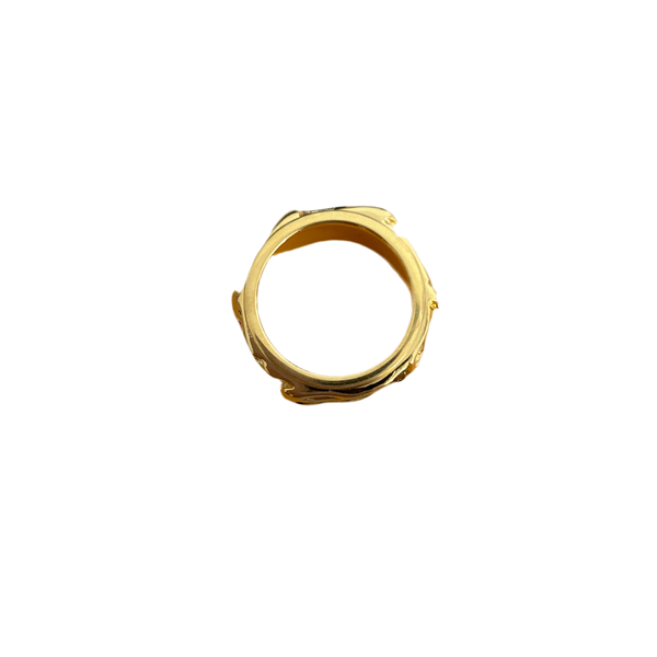 Captain Sandy's 8MM Yellow Gold Wave Ring Image 2 Classic Creations In Diamonds & Gold Venice, FL