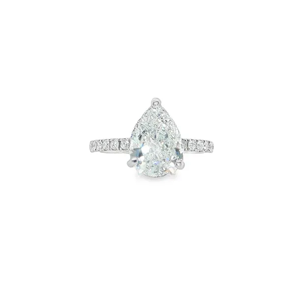 Lustrous Halo Pear Ring CMS Fine Jewelers Wooster, OH
