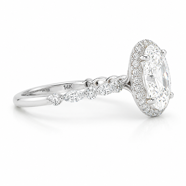 Celestial Grace Oval Diamond Engagement Ring Image 3 CMS Fine Jewelers Wooster, OH