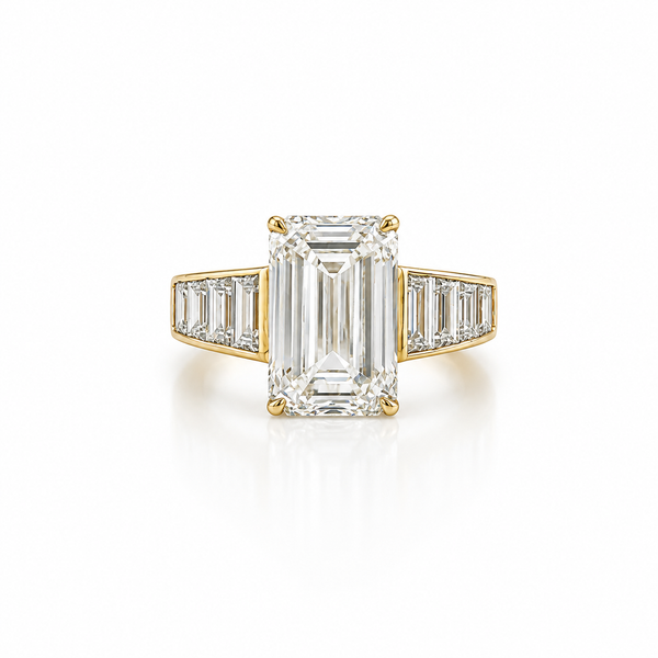 Imperium™ 14K Yellow Gold Emerald Cut Lab-Grown Diamond Engagement Ring – 7.48 CTW CMS Fine Jewelers Wooster, OH
