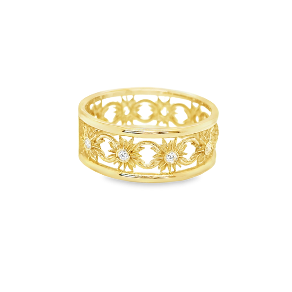 Golden Sunflower Diamond Ring CMS Fine Jewelers Wooster, OH