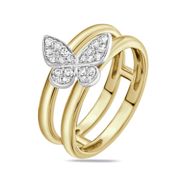 Golden Wings 14K Yellow Gold Diamond Butterfly Ring CMS Fine Jewelers Wooster, OH