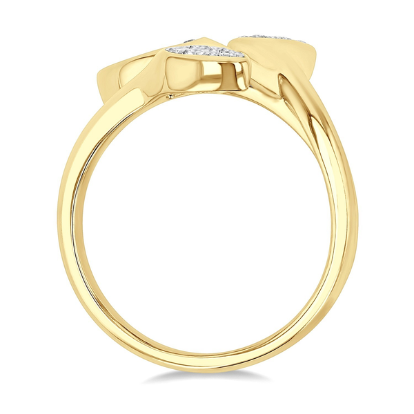 Yellow Gold Diamond Cluster Leaf & Floral Ring Image 3 CMS Fine Jewelers Wooster, OH