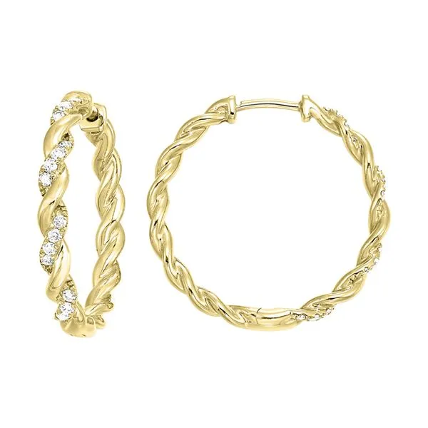 Golden Whirl Diamond Hoop Earrings CMS Fine Jewelers Wooster, OH