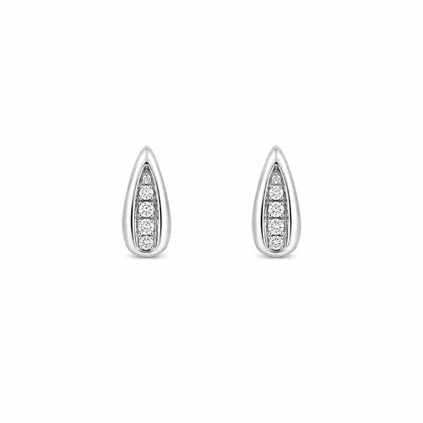 Élan™ Diamond Huggie Earrings in 14K White Gold CMS Fine Jewelers Wooster, OH