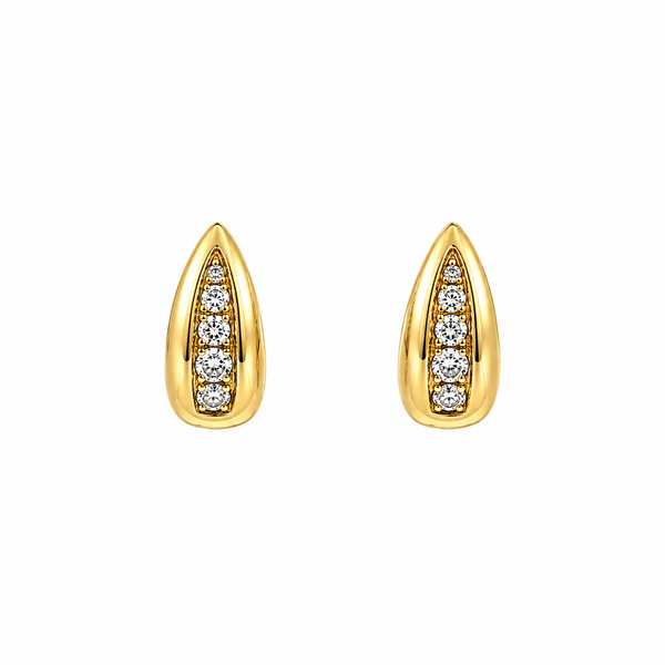Classic Sparkle 14K Yellow Gold Diamond Huggie Earrings CMS Fine Jewelers Wooster, OH