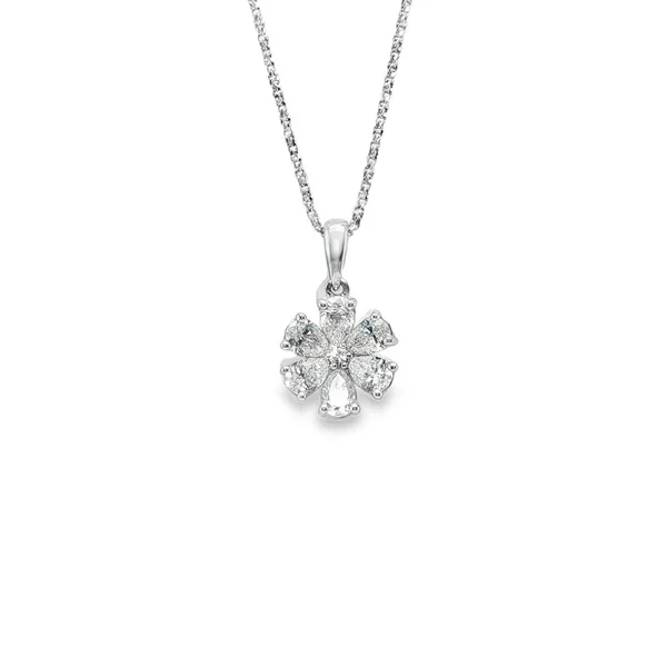 18K White Gold Diamond Blossom Pendant – 0.84 ctw CMS Fine Jewelers Wooster, OH