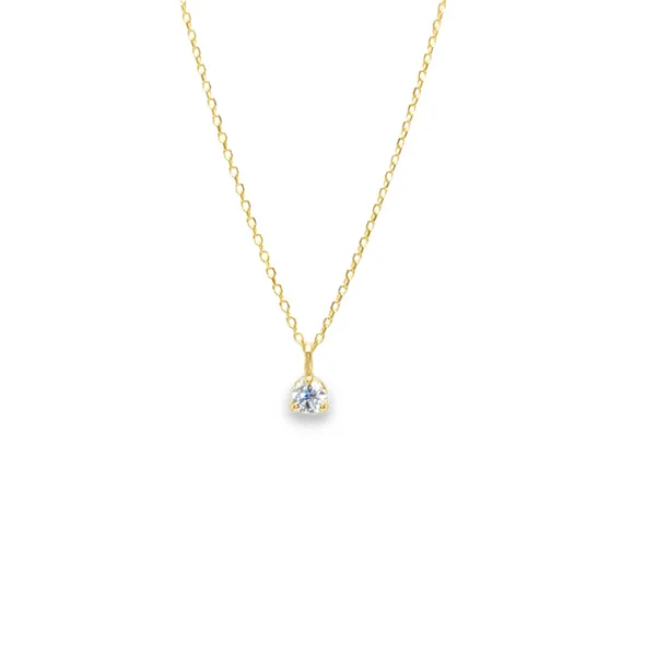 14K Yellow Gold Diamond Pendant | 0.15 ct Round Brilliant – Golden Harmony CMS Fine Jewelers Wooster, OH