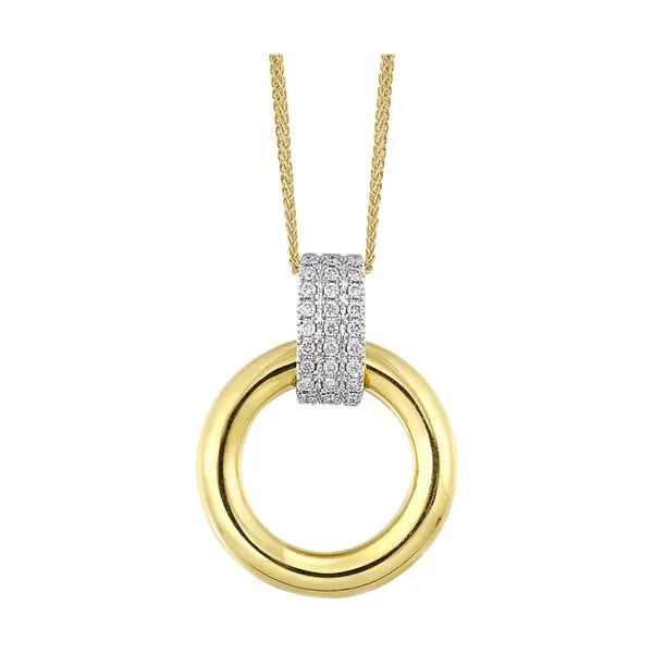 Circle of Brilliance | 14K Yellow Gold Circle Pendant with 0.12 ct Diamonds | CMS Fine Jewelers CMS Fine Jewelers Wooster, OH