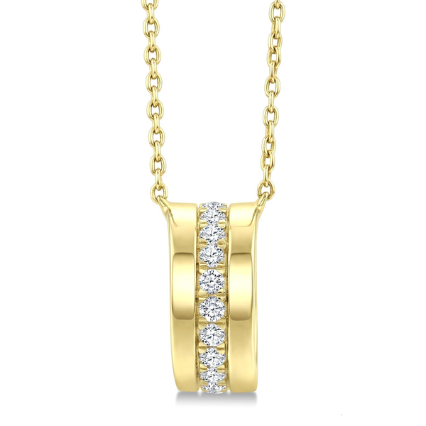 10K Yellow Gold Bold Diamond Rondelle Pendant – 0.20 CTW CMS Fine Jewelers Wooster, OH