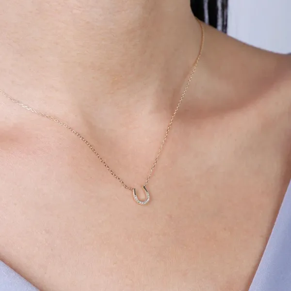 Golden Luck Horseshoe Pendant Image 3 CMS Fine Jewelers Wooster, OH