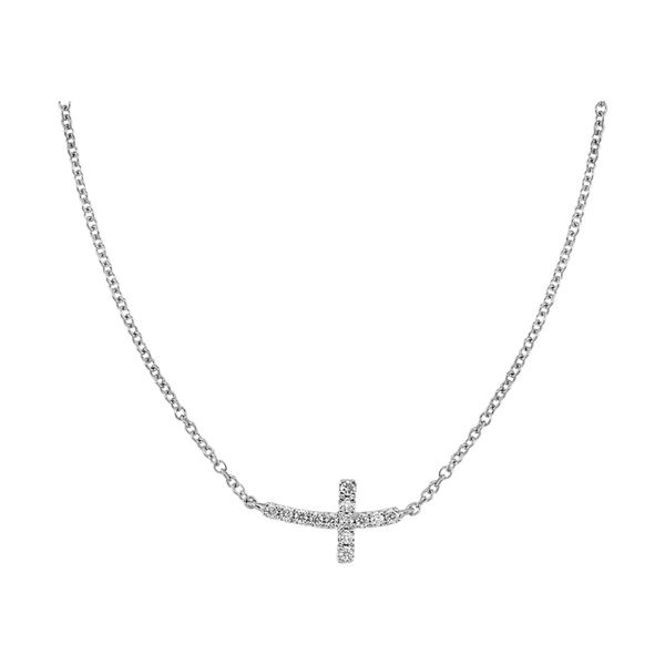 Faith Whisper Sideways Cross Necklace CMS Fine Jewelers Wooster, OH