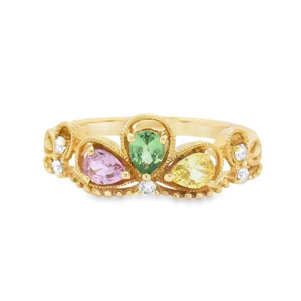 Crown-Inspired Rose Gold Fashion Ring with Gems Image 2 CMS Fine Jewelers Wooster, OH