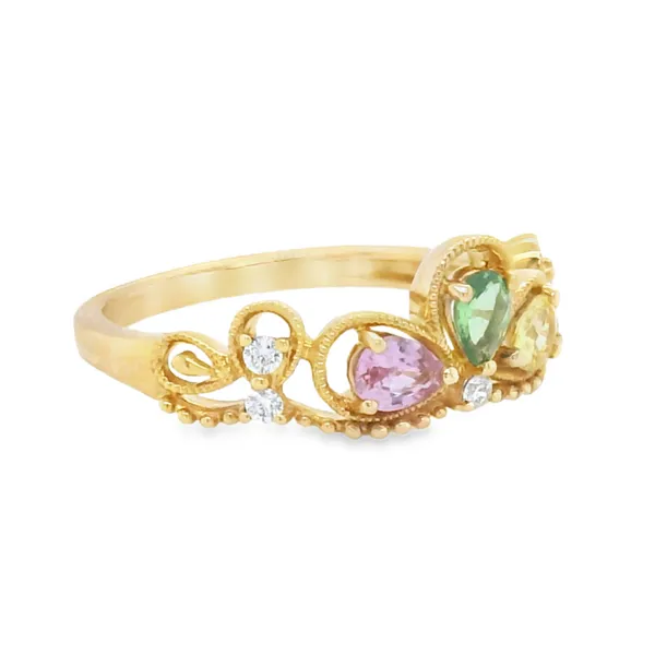 Crown-Inspired Rose Gold Fashion Ring with Gems Image 3 CMS Fine Jewelers Wooster, OH
