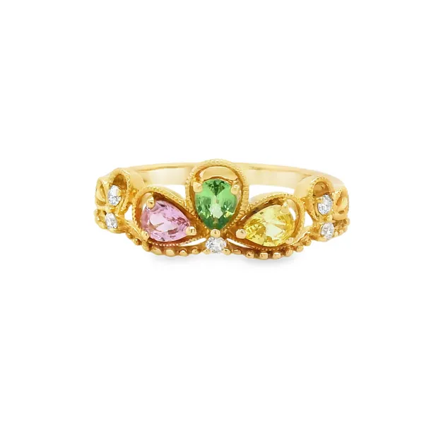 Crown-Inspired Rose Gold Fashion Ring with Gems CMS Fine Jewelers Wooster, OH