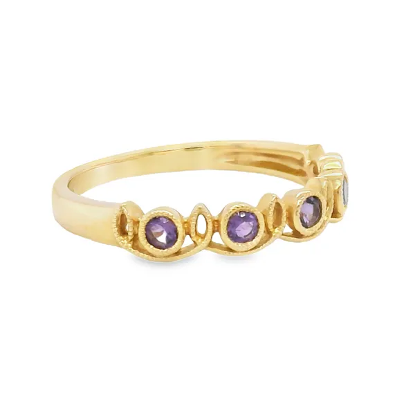 Vintage-Inspired Amethyst Ring in Rose Gold Image 2 CMS Fine Jewelers Wooster, OH