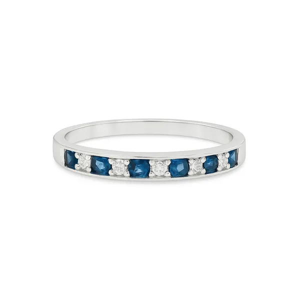 Dainty Sapphire and Diamond Stack Ring CMS Fine Jewelers Wooster, OH