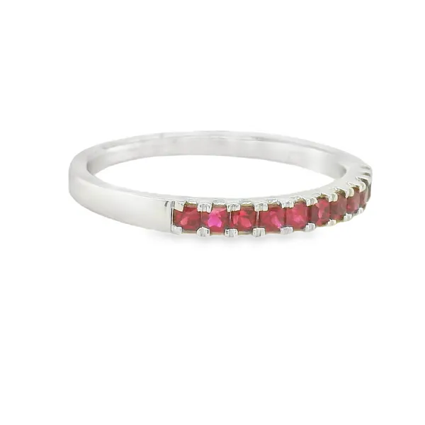 Modern Ruby Stackable Band in White Gold Image 2 CMS Fine Jewelers Wooster, OH