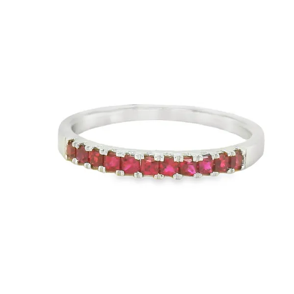 Modern Ruby Stackable Band in White Gold CMS Fine Jewelers Wooster, OH