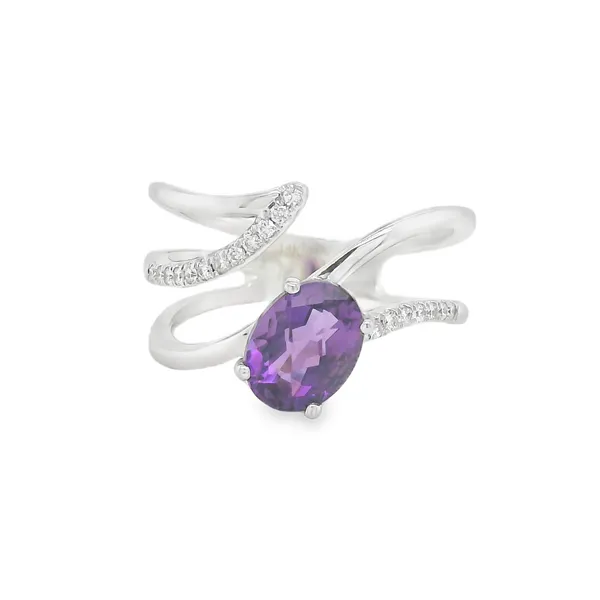 Vibrant Amethyst Ring – 14K Gold with Diamond Accents CMS Fine Jewelers Wooster, OH
