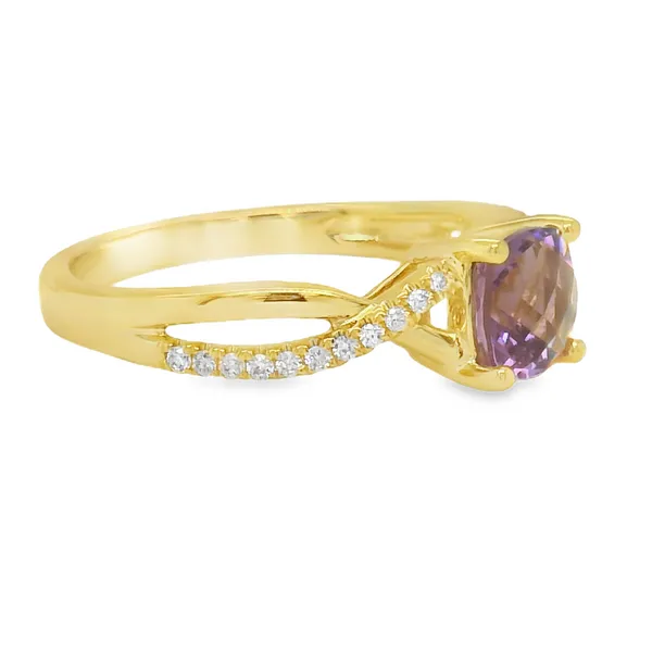 Amethyst & Diamond Ring – 14K Yellow Gold Image 2 CMS Fine Jewelers Wooster, OH