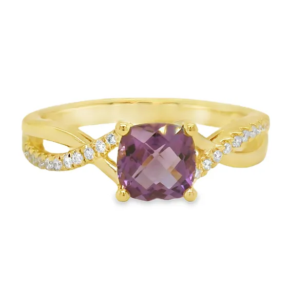 Amethyst & Diamond Ring – 14K Yellow Gold CMS Fine Jewelers Wooster, OH
