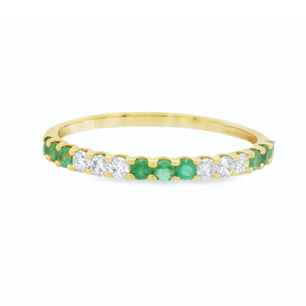 Stackable Emerald & Diamond Ring – 14K Yellow Gold CMS Fine Jewelers Wooster, OH