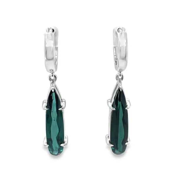 Ocean Dusk Drop Earrings – 4.20ct Green Tourmaline in 14K White Gold CMS Fine Jewelers Wooster, OH