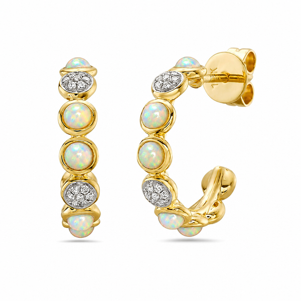 Opal Glow 14K Yellow Gold Diamond Earrings CMS Fine Jewelers Wooster, OH