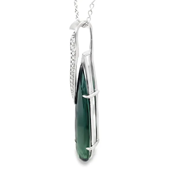 Ocean Dusk, Bluish -Green Tourmaline Pendant. Image 3 CMS Fine Jewelers Wooster, OH