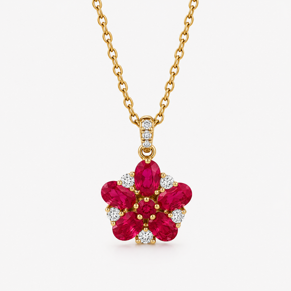 Crimson Devotion Ruby & Diamond Pendant CMS Fine Jewelers Wooster, OH