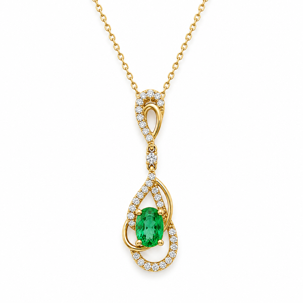 Emerald Free Form Pendant CMS Fine Jewelers Wooster, OH