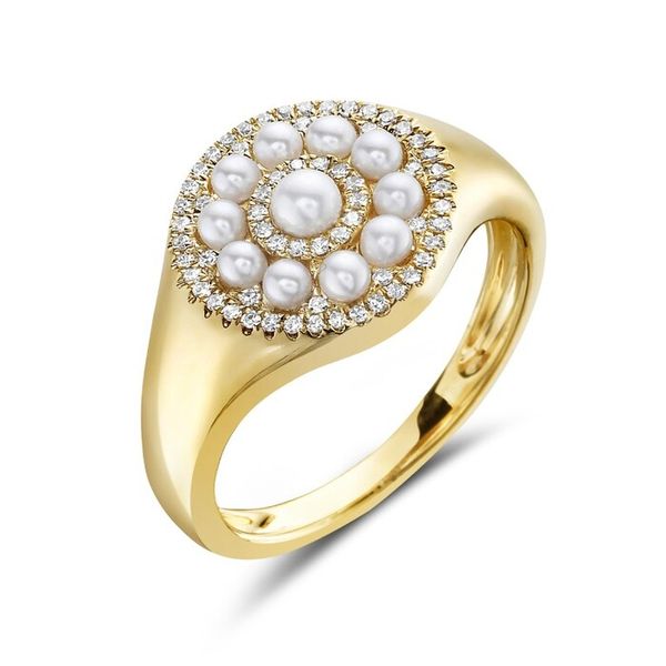 Pearl Constellation 14K Yellow Gold Pearl & Diamond Ring CMS Fine Jewelers Wooster, OH
