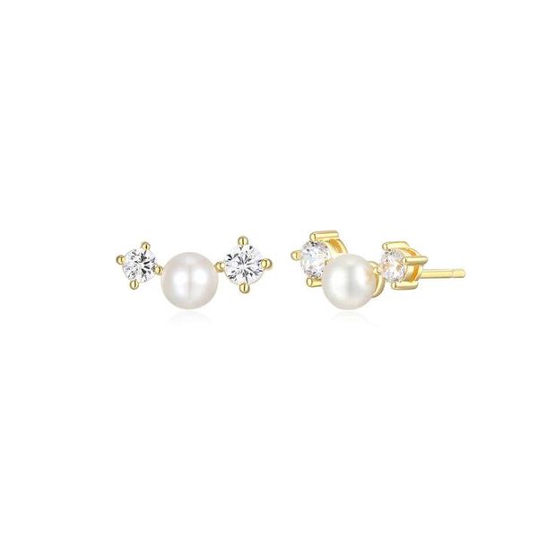 Luna Curve Pearl Stud Earrings CMS Fine Jewelers Wooster, OH