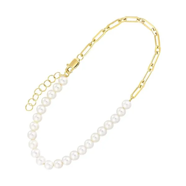 Golden Link Pearl Bracelet CMS Fine Jewelers Wooster, OH