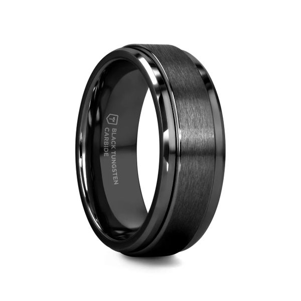 REVOLVE Black Tungsten Spinner Ring – Brushed Finish (6mm & 8mm) CMS Fine Jewelers Wooster, OH