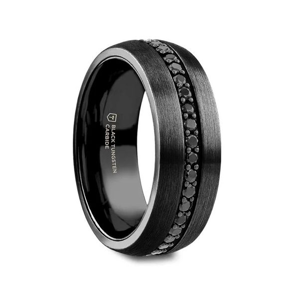 VALIANT Black Tungsten Sapphire Ring – 8mm CMS Fine Jewelers Wooster, OH